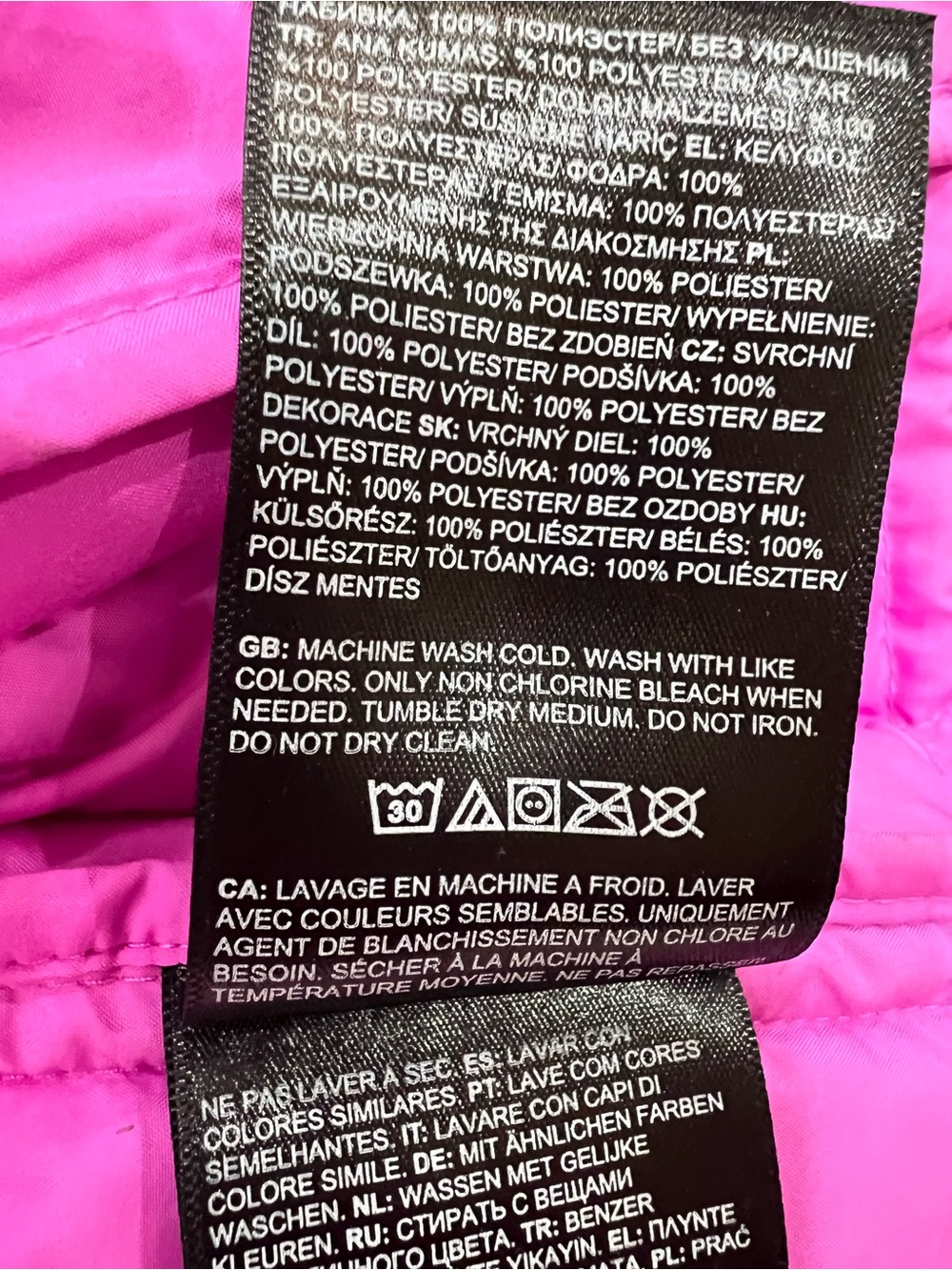 The North Face Girls' Pink Magenta Quilted Hooded Puffer Jacket Youth Size 3 - Picture 16 of 16